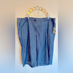 NWT MICHAEL by Michael Kors Blue WideLeg Shorts Womens Size 20 Culottes Chambray